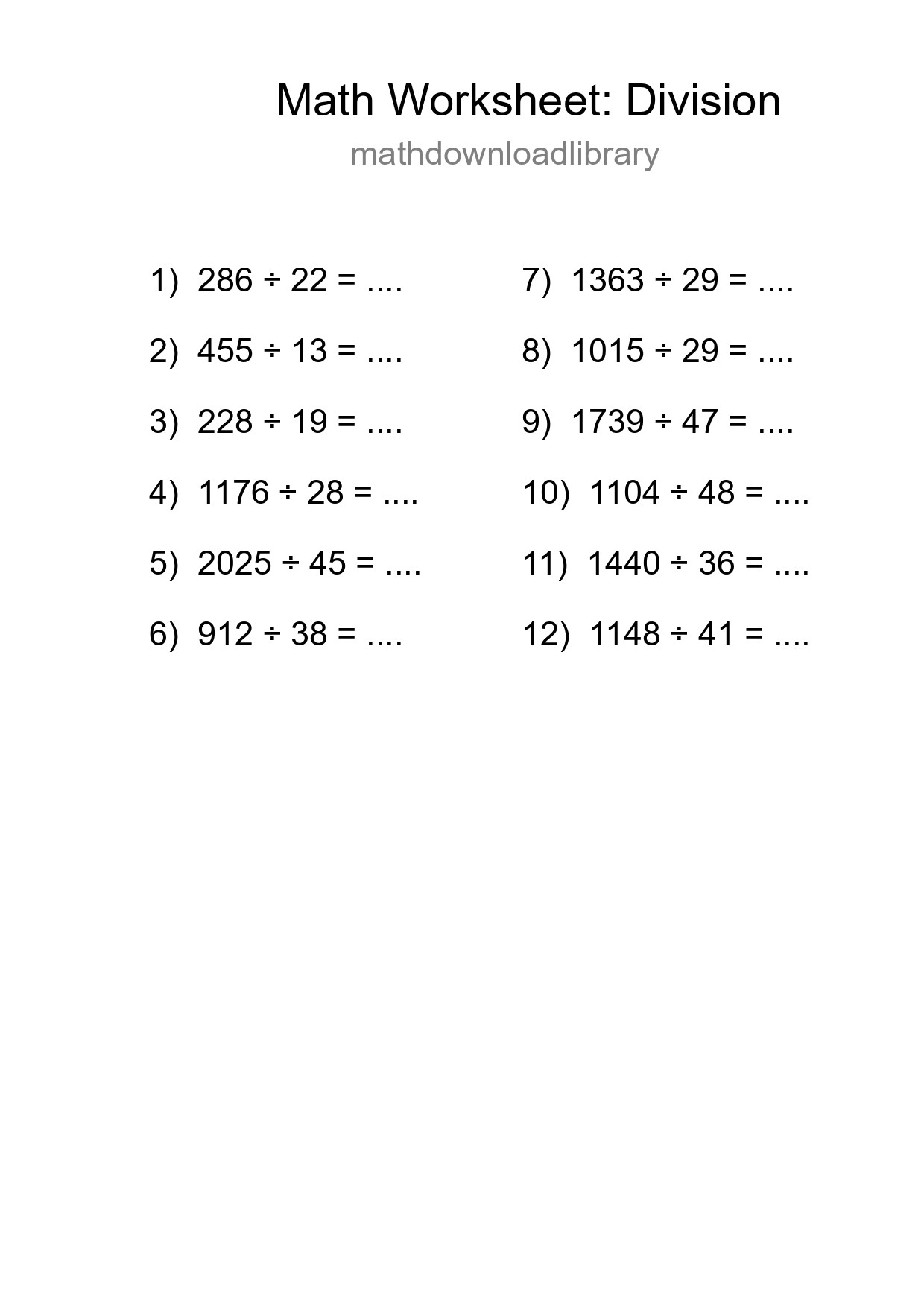 Free 12 Division Math Worksheet For Grade 2 With Answers - Part 125