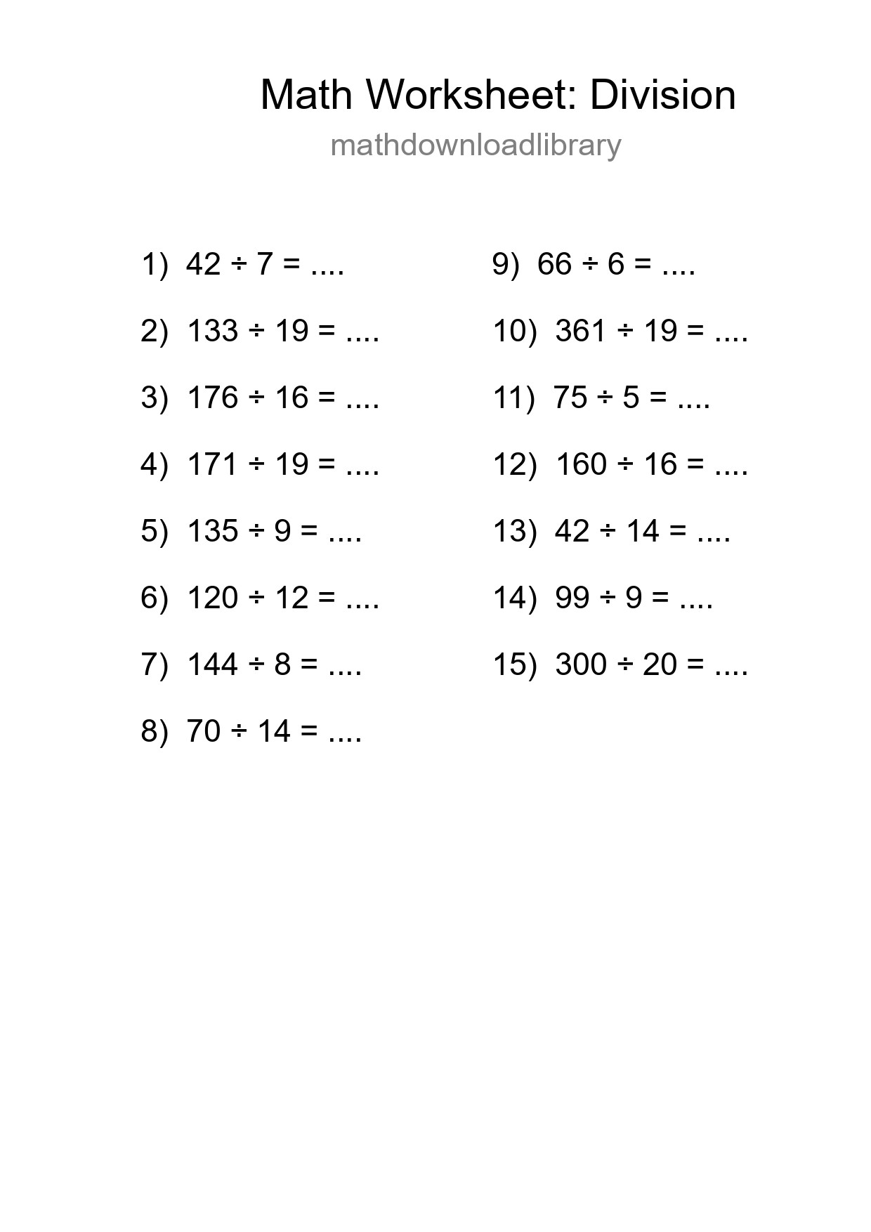 Free 15 Division Math Worksheet For Grade 2 - Part 70