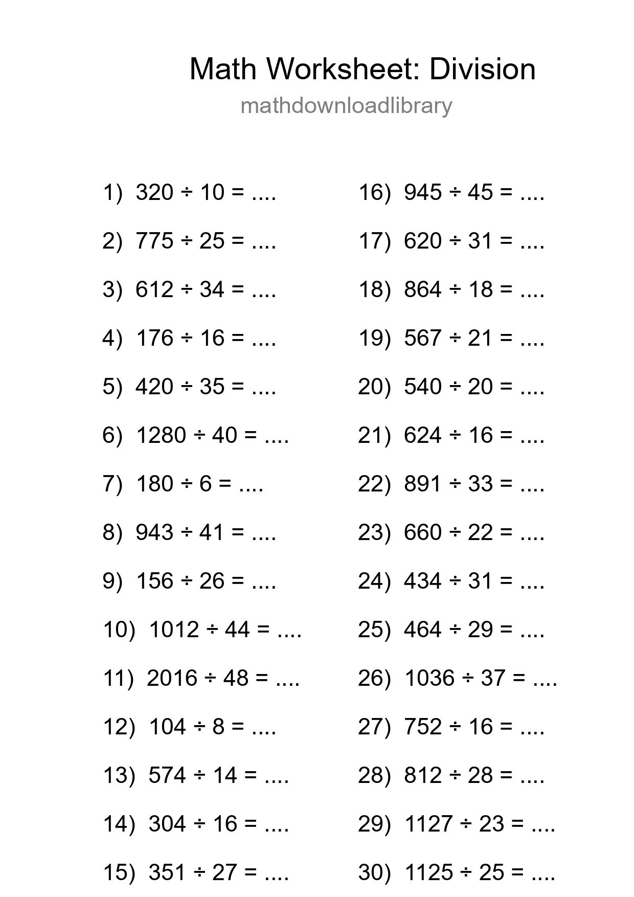 Free 30 Division Math Worksheet For Grade 2 - Part 246