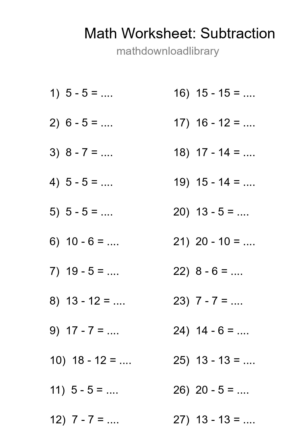 Free 30 Subtraction Math Worksheet For Grade 2 With Answers - Part 162