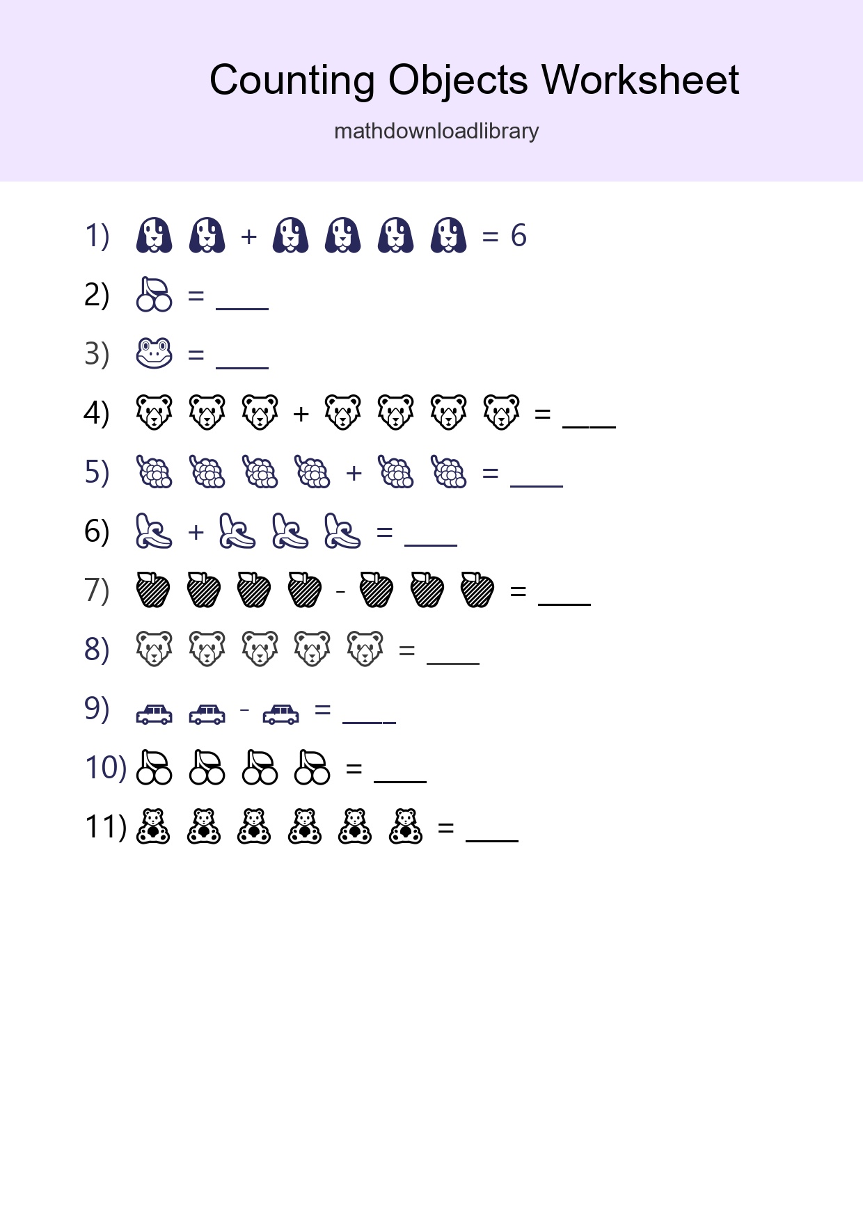 Free Counting Objects Worksheet For Kindergarten - Part 168