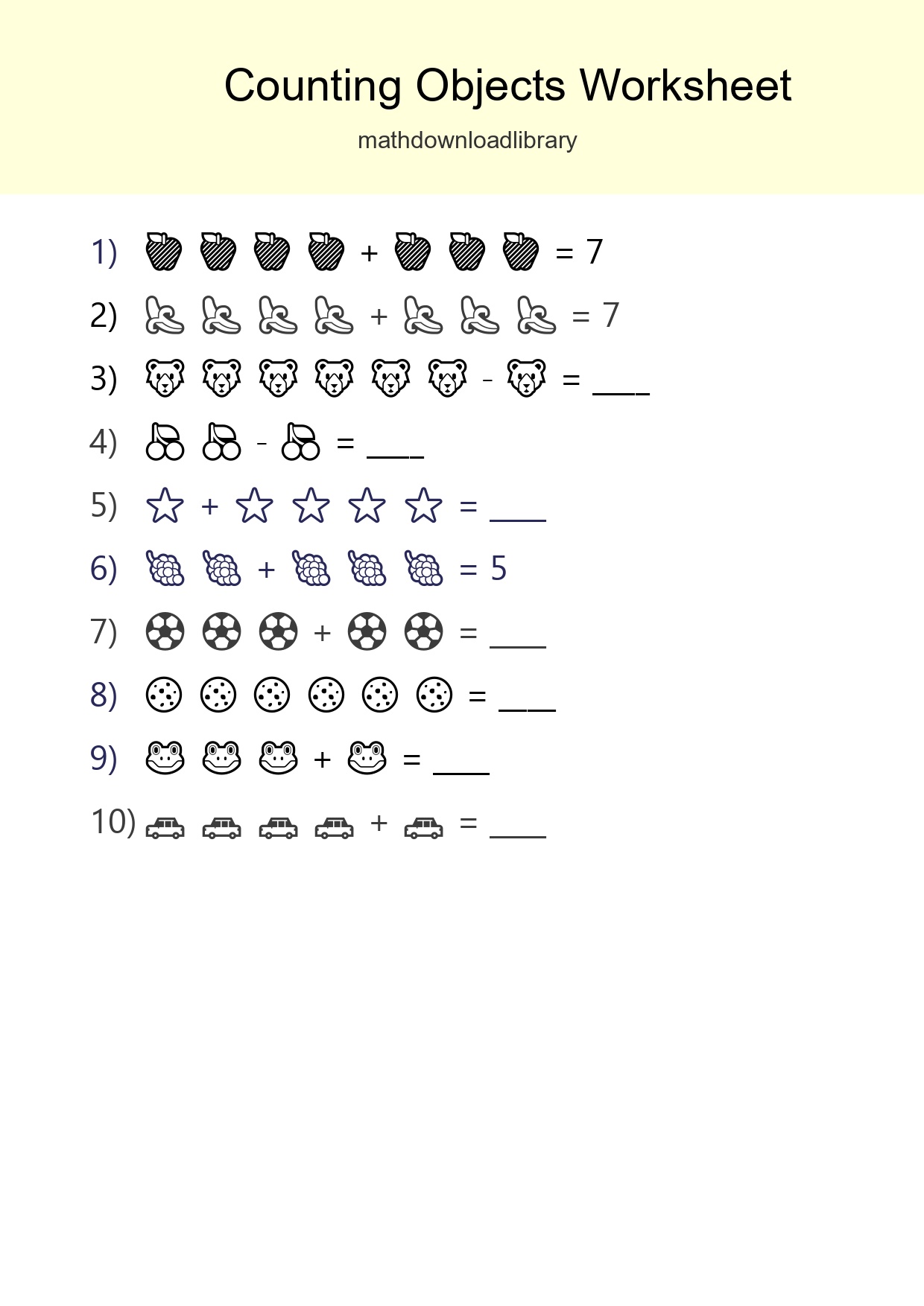Free Counting Objects Worksheet For Kindergarten - Part 25