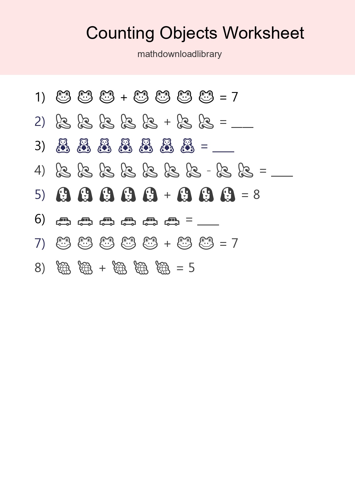 Free Counting Objects Worksheet For Kindergarten - Part 36