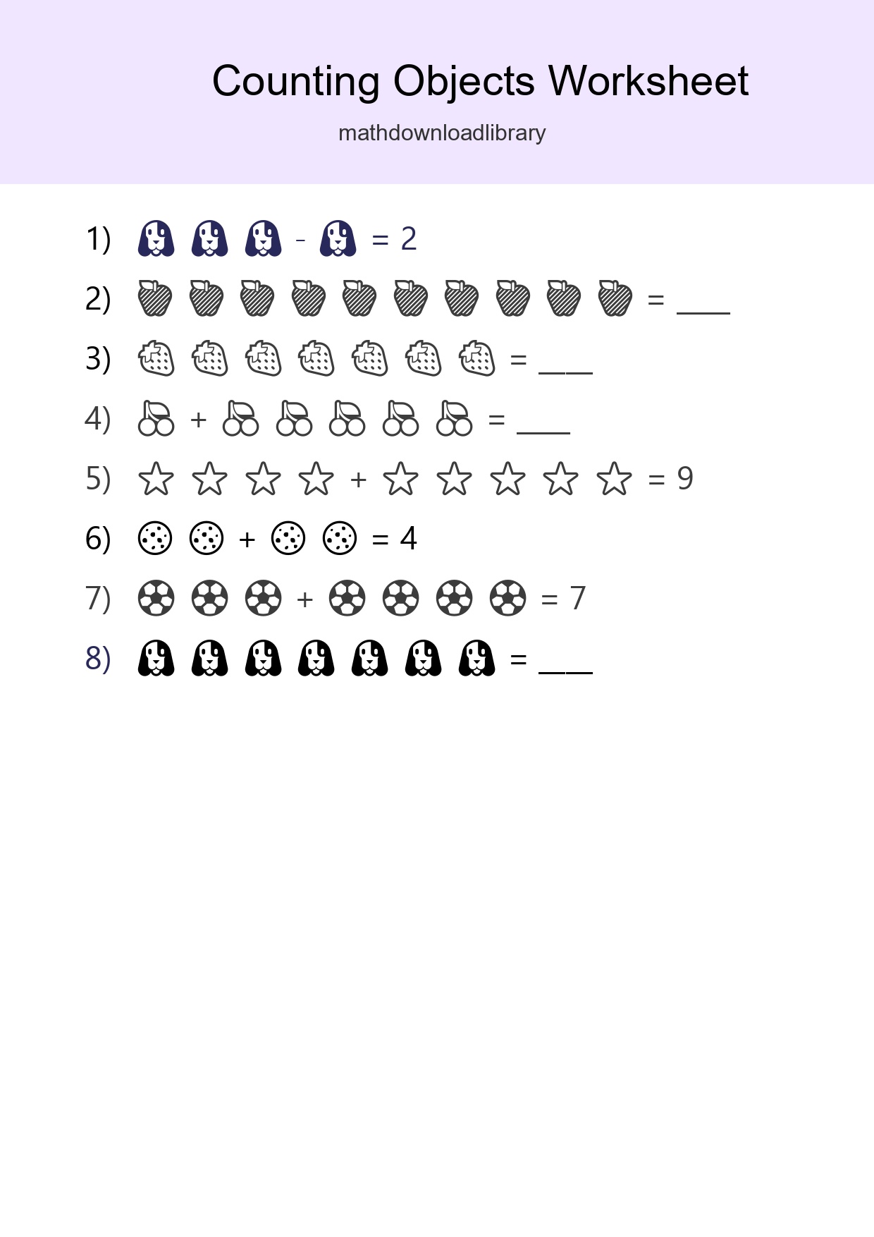 Free Counting Objects Worksheet For Kindergarten - Part 58