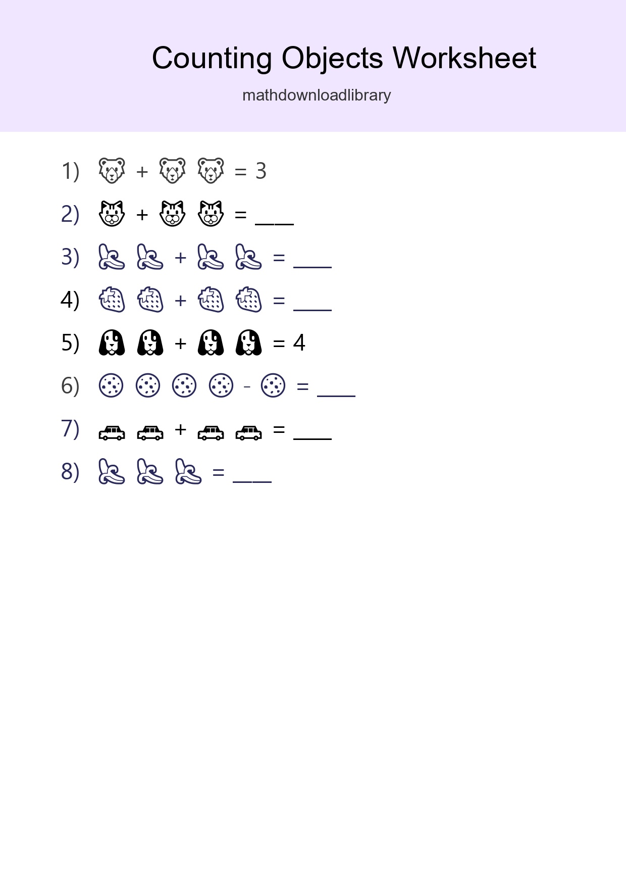Free Counting Objects Worksheet For Pre-K - Part 300