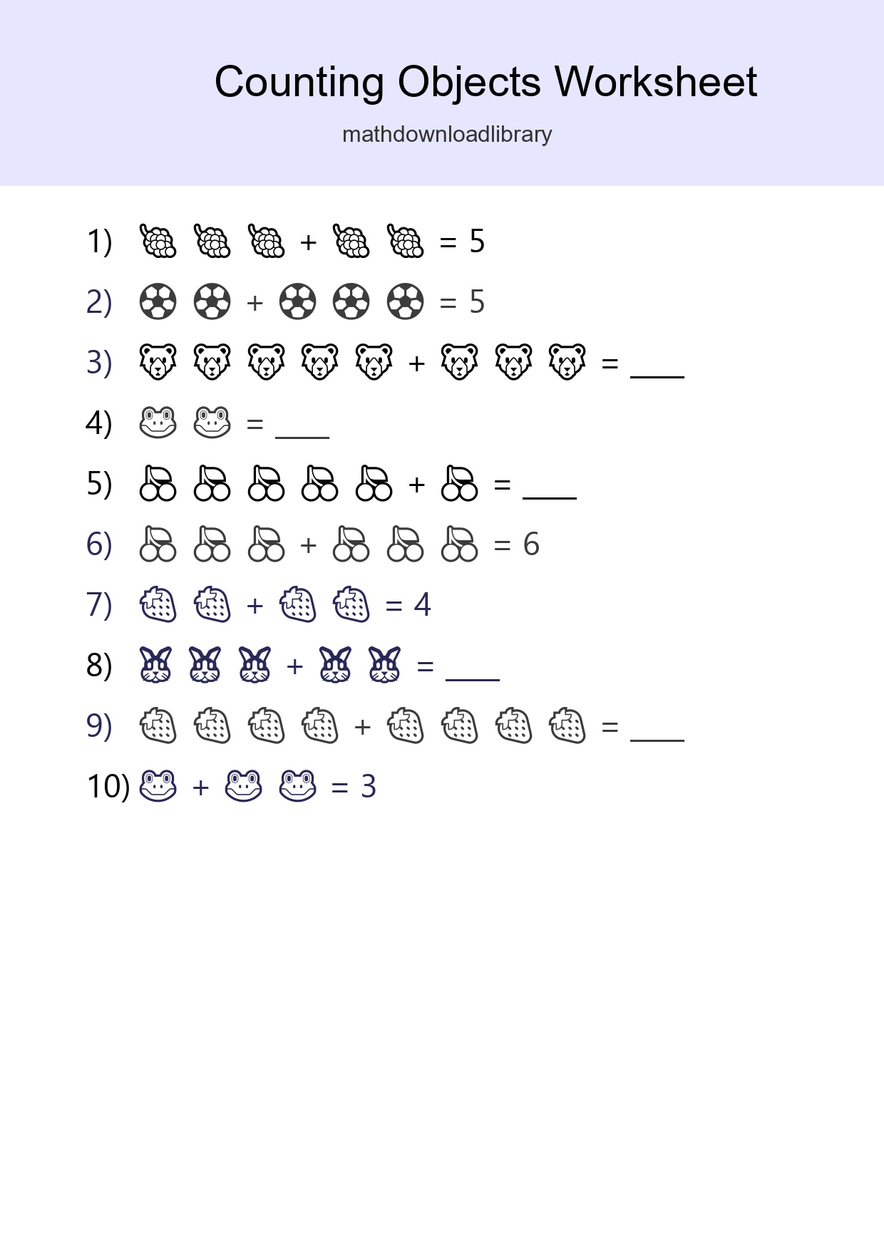 Kindergarten Count The Objects Worksheet - Part 91