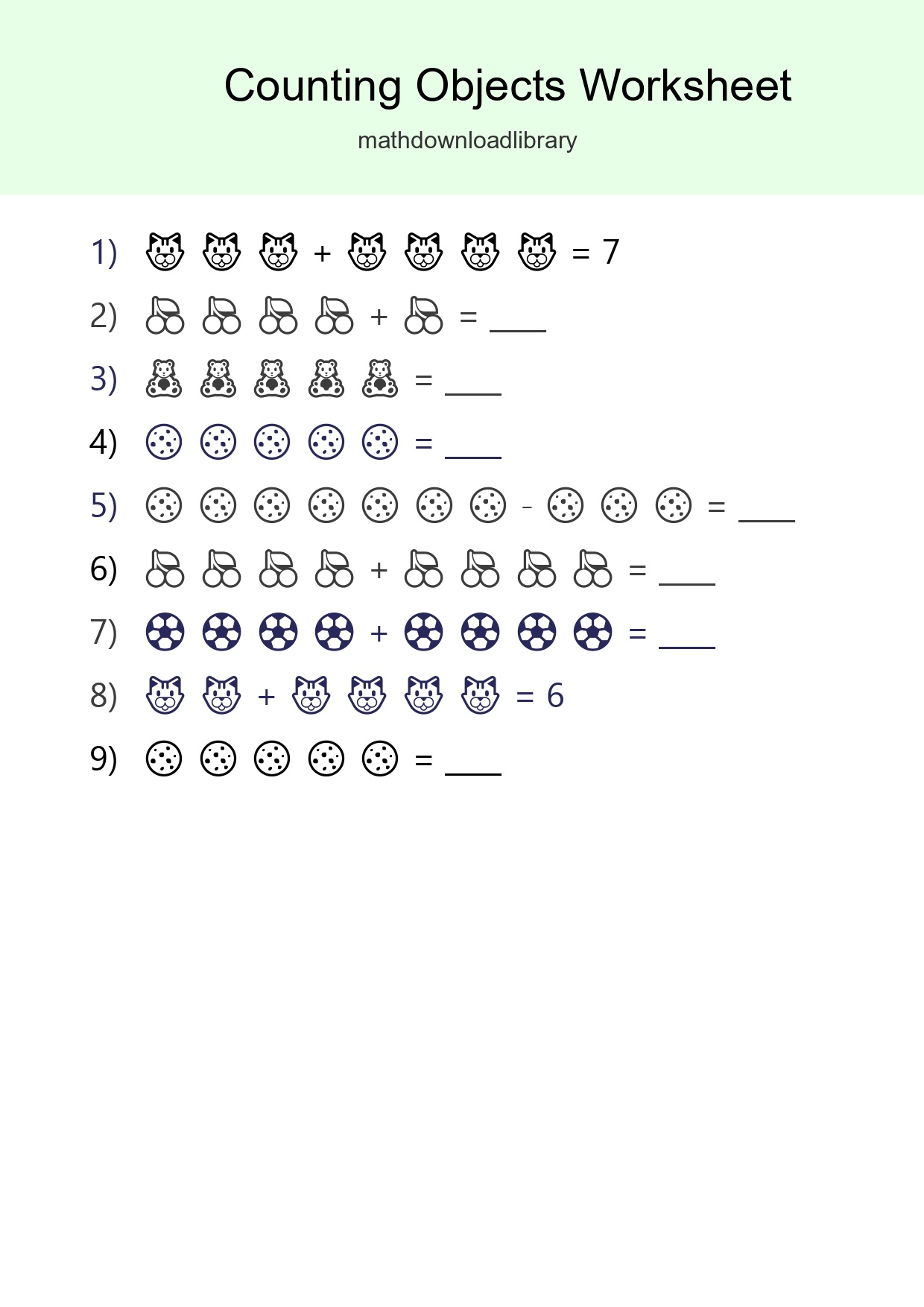 Learn Counting With Pictures Worksheet (Kindergarten) - Part 289