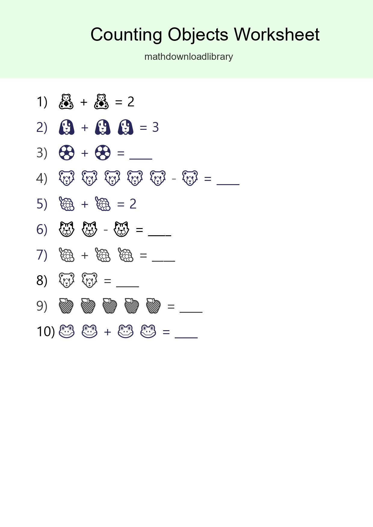 Learn Counting With Pictures Worksheet (Pre-K) - Part 179