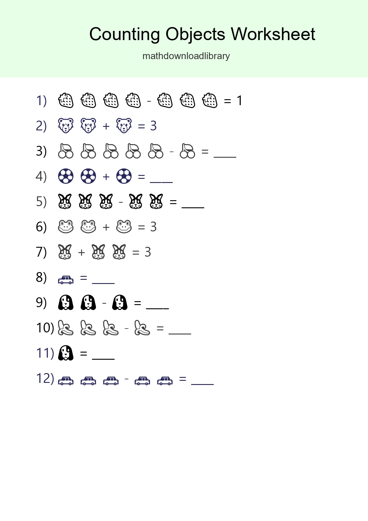 Learn Counting With Pictures Worksheet (Pre-K) - Part 256