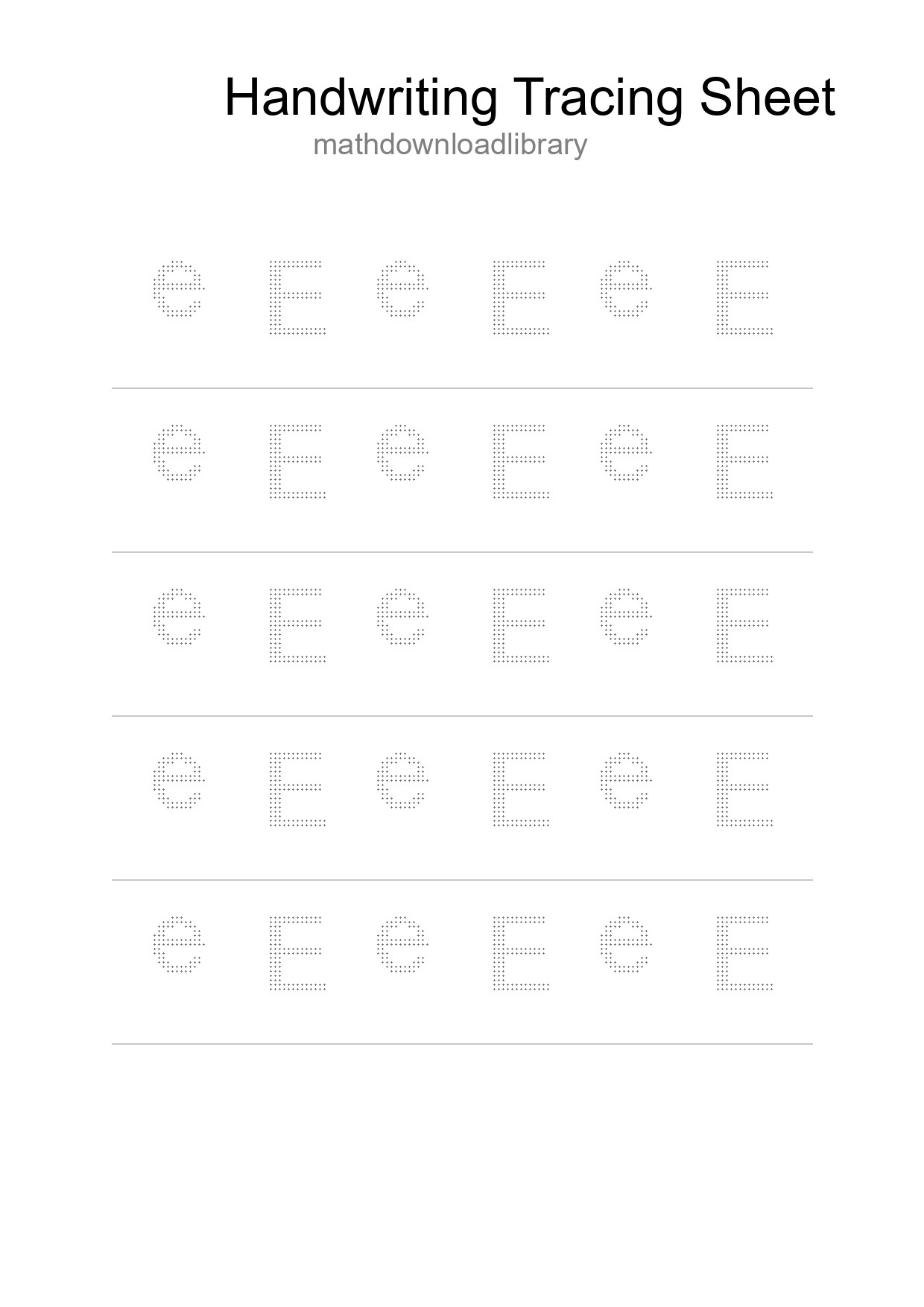 Printable Tracing Worksheet For Kids - Part 120