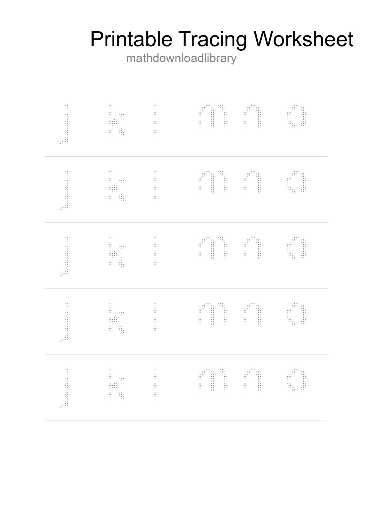 Printable Tracing Worksheet For Kids - Part 263